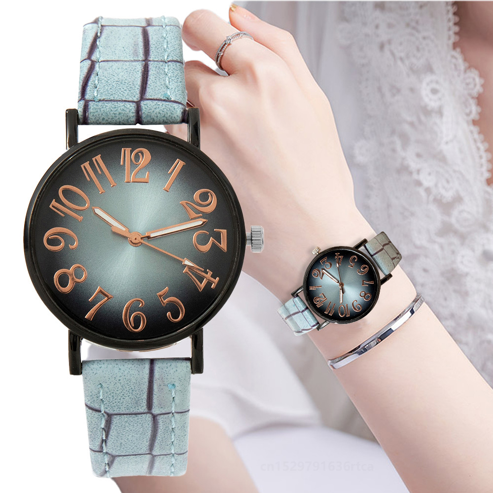 Luxury Watch With Leather Strap - Montre femme luxe Montre à quartz