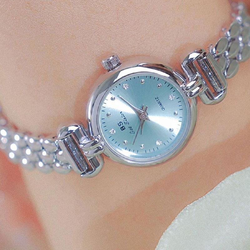 Luxury Watch With Leather Strap - Bracelet de montre en argent bleu