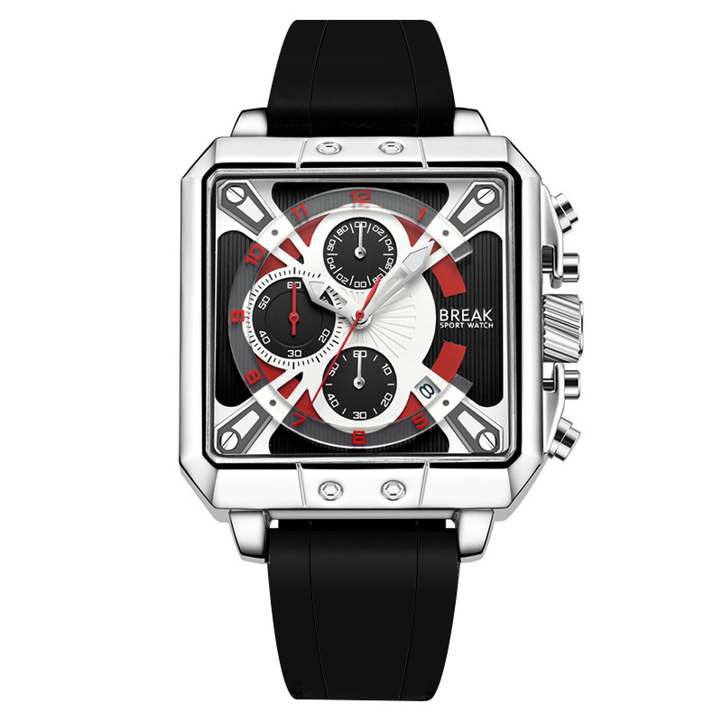 Luxury Watch With Rubber Strap - Montre à quartz chronographe de luxe
