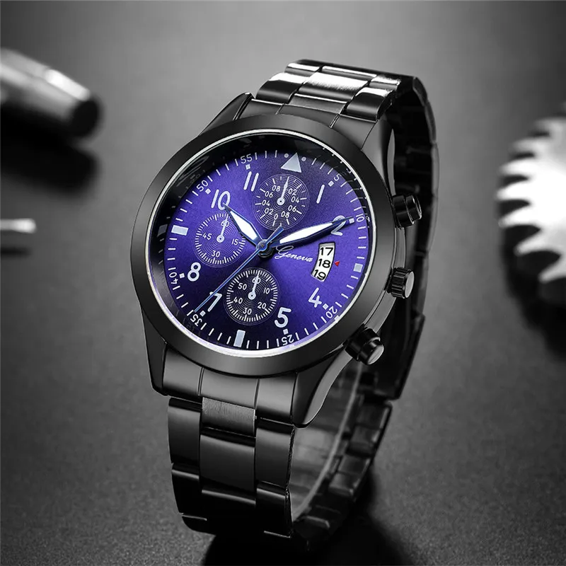 Luxury Watch Face - Genève-Montre à quartz en acier inoxydable