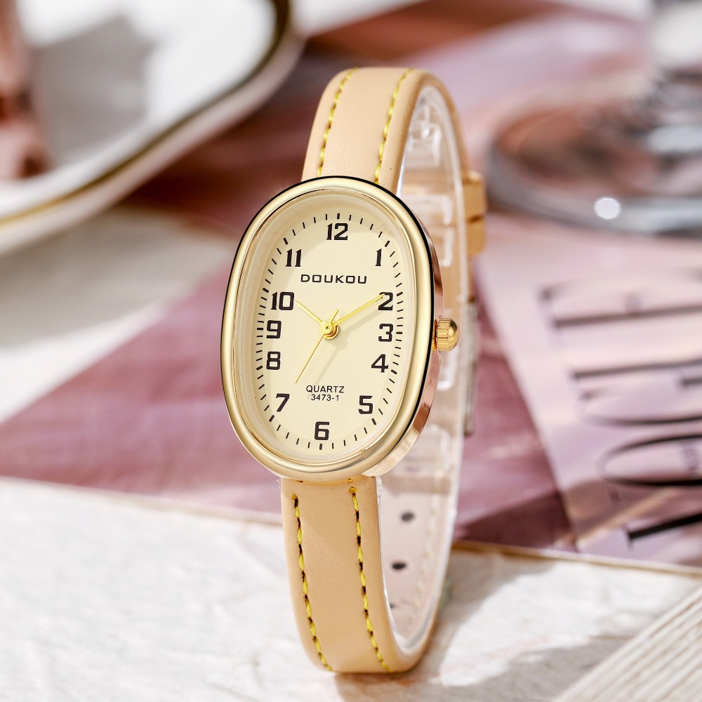 Montres de luxe à cadran ovale - Luxury Watch With Leather Strap avis et prix