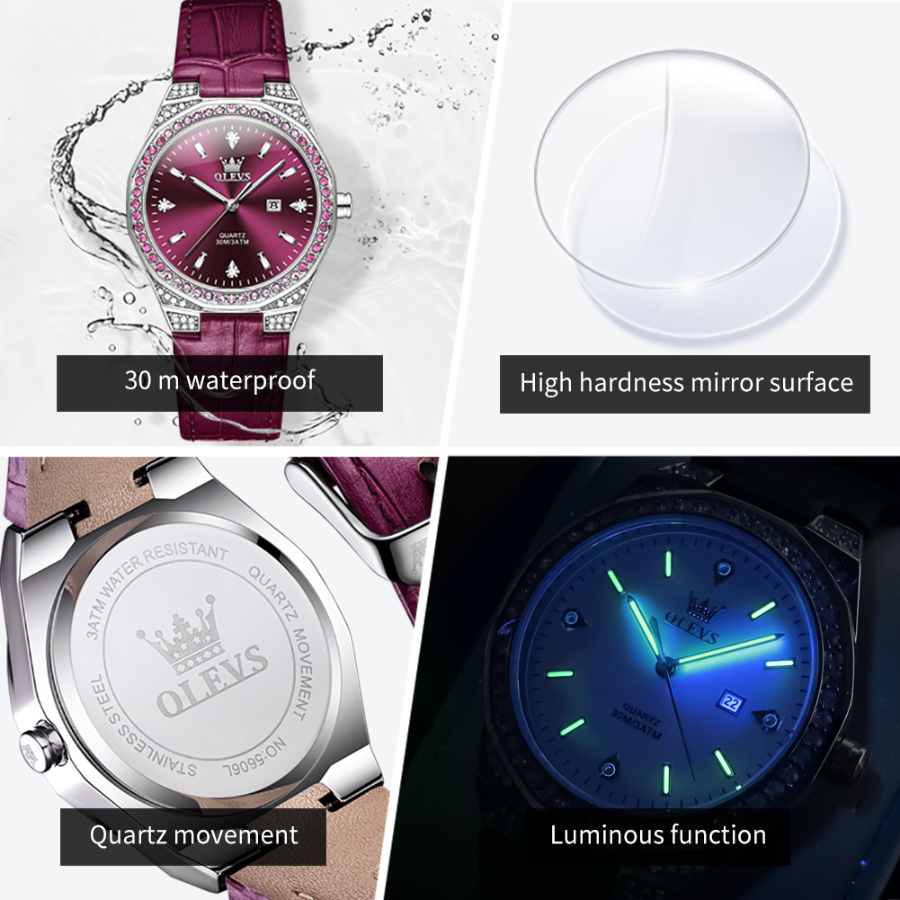 OLEVS Original femmes montres  - Luxury Watch With Leather Strap avis et prix