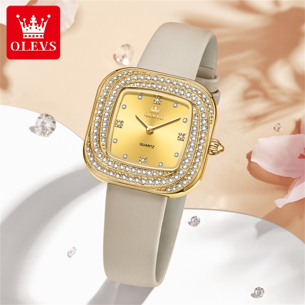 OLEVS – montre à Quartz carrée - Luxury Watch With Leather Strap avis et prix