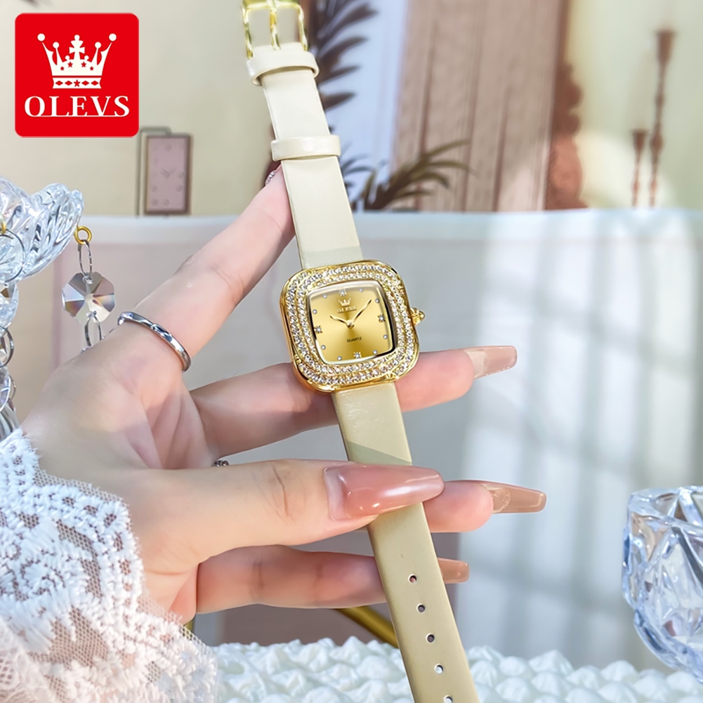 OLEVS – montre à Quartz carrée - Luxury Watch With Leather Strap avis et prix