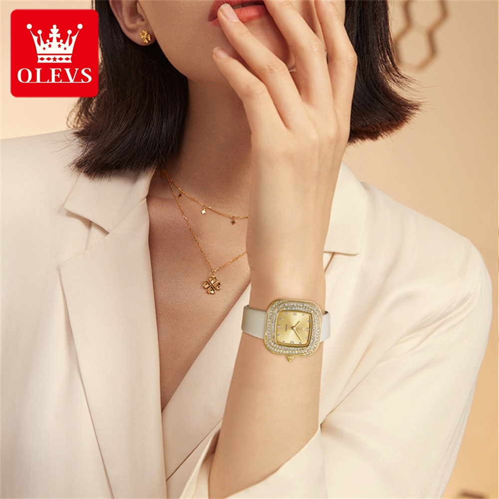 OLEVS – montre à Quartz carrée - Luxury Watch With Leather Strap avis et prix