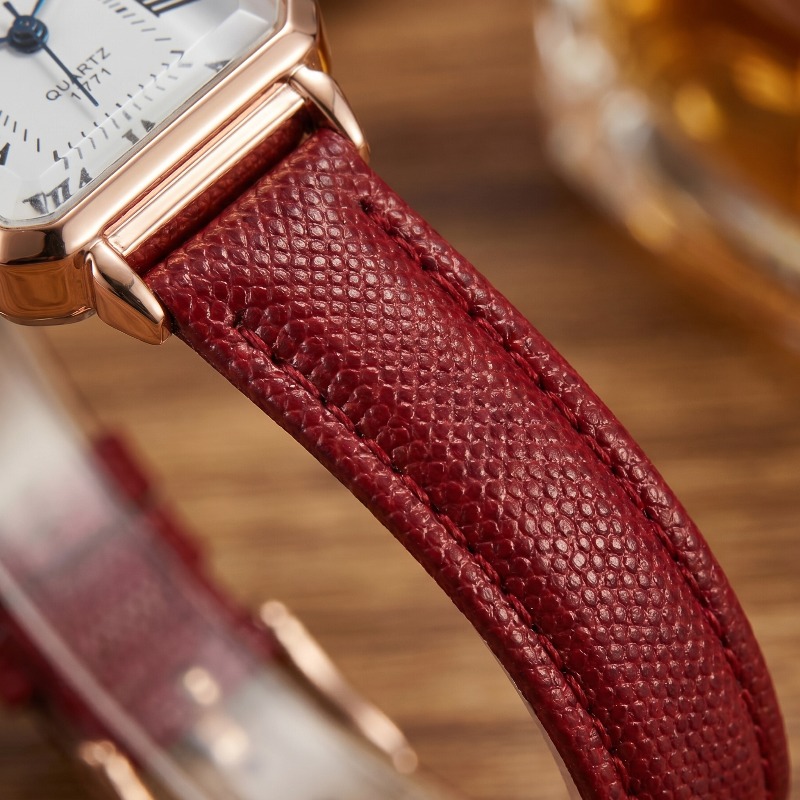 Montres à quartz rectangulaire - Luxury Watch With Leather Strap avis et prix