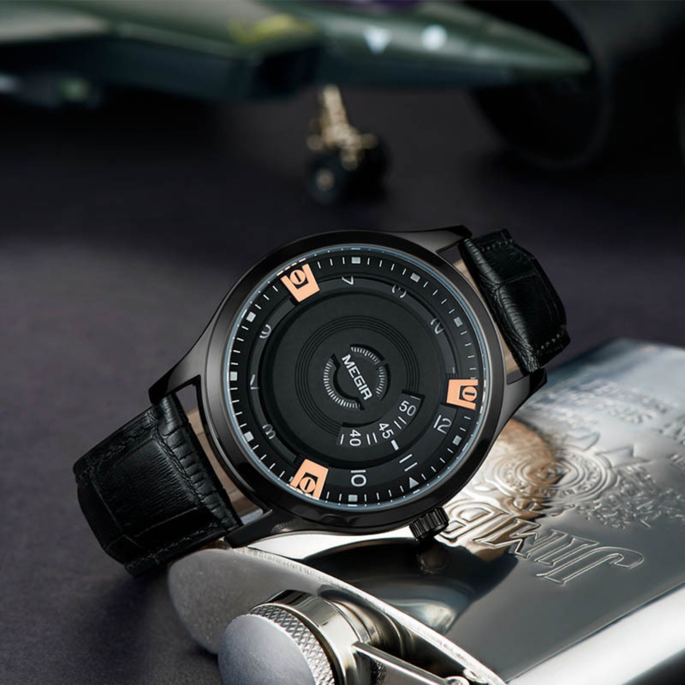 Montres pour hommes MEGIR, bra - Luxury Watch With Leather Strap avis et prix