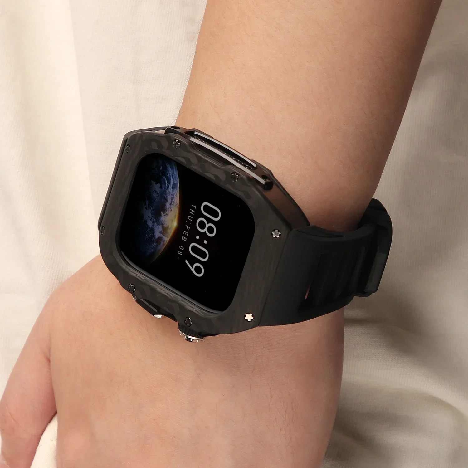 Étui en fibre de carbone pour  - Luxury Watch With Rubber Strap avis et prix