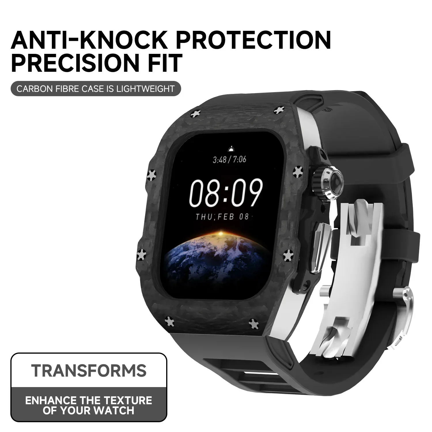 Étui en fibre de carbone pour  - Luxury Watch With Rubber Strap avis et prix