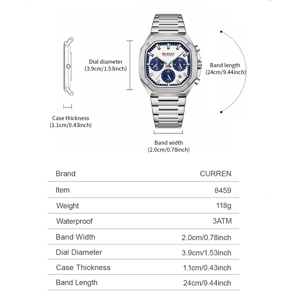 CURREN montre chronographe car - Luxury Watch Dial avis et prix