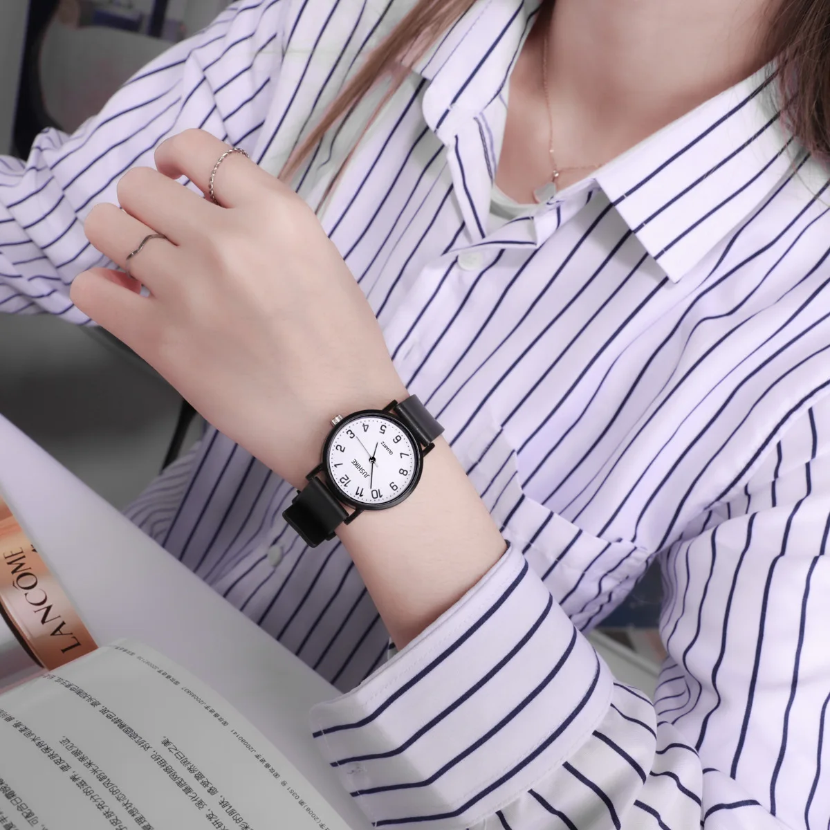 Montre à Quartz noire Simple p - Luxury Watch With Leather Strap avis et prix